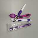 6 Pcs Nurse Pen Set Include Permanent Marker Pen Retractable Ballpoint Pen Keychain Clip Foldable Scissors Lights LED Flashlight Keychain for Nurse Accessories(Purple)