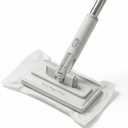 Snap on Grip Mini Mop, No-Touch Lazy Mop, Touch-Free Cloth Attachment, Secure Cleaning Pad Grip, Compact Design, Disposable Dust Mop for House Wall,Bathroom, Windows, Corners (LARGE10.2*4.1*48.4IN)