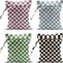 4 Pack Cute Wet Bag Waterproof Washable Reusable Wet Dry Bag for Swimsuit Dirty Clothes Diaper Travel Pool Yoga Gym Christmas Birthday Party Camping Toiletries Beach Essentials, Colorful Checkered