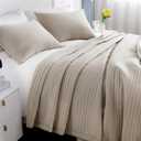 XL King Quilt Set  108"x98" Soft Washed 3-Layer Lightweight Bedspread with Multi-Lock Quilting, Minimalist Nordic Bedding, All-Season Quilt for Spring & Summer (1 Quilt + 2 Pillow Shams), Oatmeal