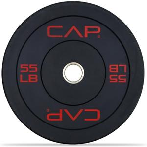 CAP Barbell Rubber Olympic Bumper Plate 55Lb | Multiple Options/Colors