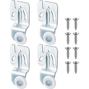 Blulu 4 Pcs Sliding Closet Door Roller Kit Wardrobe Wheels Hardware for Top Hung Bypass 3/4" to 1-3/8 Inch Thick Kitchen Doors