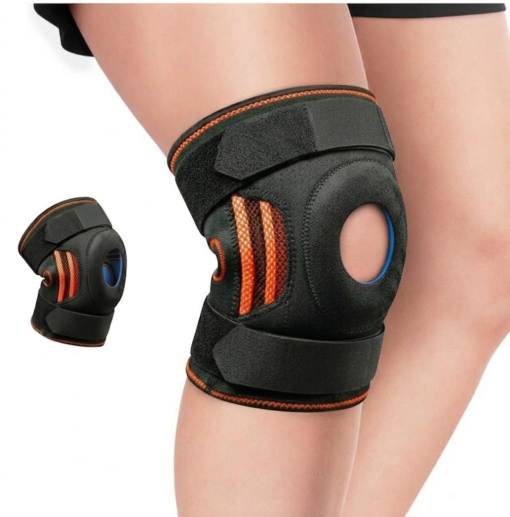 Knee Brace with Side Stabilizers & Patella Gel Pads for Men and Women, Maximum Compression Knee Support for Running, Workout, Sports, Breathable Non-Slip Knee Sleeve for Knee, Knee Support (Large)