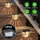 Melunar 16 Pack Solar Deck Lights Outdoor, Solar Step Lights Waterproof for Outside, Yard, Patio, Garden, Pool, Railing, Stairs, Fence (Warm White)