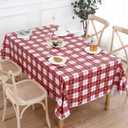 Walrus Heavy Duty Vinyl Tablecloth with Flannel Backing Waterproof Oil-Proof Plastic Table Cloth Stain-Resistant Wipeable Rectangle or Square Table Cover for Indoor and Outdoor (Lattice,52x70 Inch)