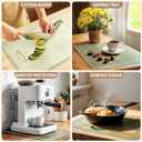 3 Pack Glass Cutting Boards for Kitchen Counter, Clear Tempered Glass Cutting Board Set with Handle (16"x12" & 12"x8" & 9"x6"), Scratch Resistant, Dishwasher Safe, Non-toxic, Easy to Clean