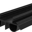 36" Kerf Slide-in Double Bulb Seal Weatherstrip Door Bottom Durable Seal for Energy Efficiency & Draft Protection (Black)