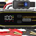 GS300 Car Jump Starter,3000A Portable Battery Jumper Starter for Up to 10.0L Gas & 8.0L Diesel Engines,59.2WH 12V Jump Box with Storage Case,USB Quick Charge,LCD Display,for Cars,Motorcycles,Trucks