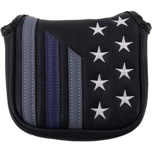 Craftsman Golf Blue Strips Stars Mallet Mid-Mallet Blade Putter Head Cover Headcover Magnetic Closure Alignment Stick Case Holder