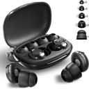 Ear Plugs for Sleeping 50dB Noise Cancelling Earbuds with 6 Eartips Ear Plugs for Concerts/Shooting/Travel/Snoring Silicone Hearing Protection Sleep EarPlugs Reusable,Black