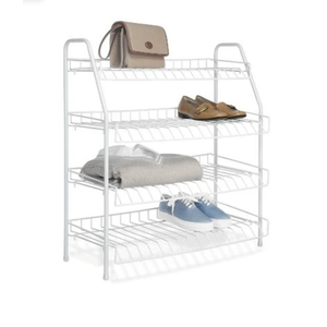 4-tier Wire Closet Shelf, White, 11.5 X 25 X 27.88-in