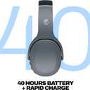 Skullcandy Crusher Evo Wireless Bluetooth Headphones with Extra USB-C Charging Cable, Multi-Sensory Bass, Noise Isolating Over-Ear Fit, 40 Hours Battery, Microphone for iPhone Android - Chill Grey