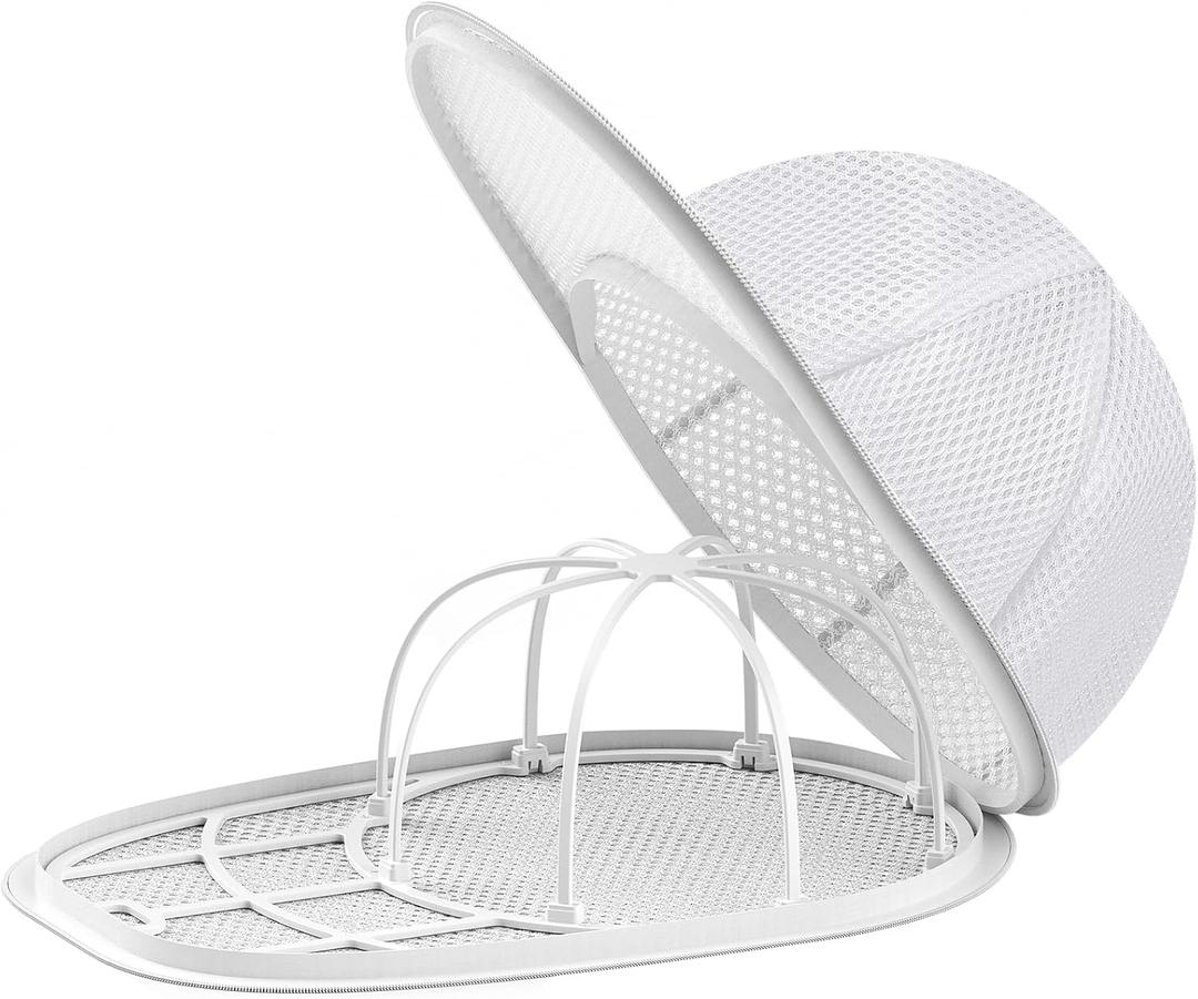 Hat Washer Cage Hat Cleaner for Baseball Caps Fit for Adults and Kids Hats, White (Hat Bag-1 Pack)