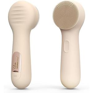 Silicone Face Scrubber, NågraCoola CLIE 2.0 Facial Cleansing Brush, Rechargeable, Waterproof Face Scrub Brush for Cleansing, Exfoliating, Massaging, Electric Facial Exfoliator for Women and Men - Oat