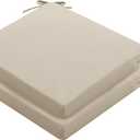 Outdoor Chair Cushions Set of 2: Waterproof & Fade Resistant Seat Cushion for Patio Furniture - 19 x 19 x 2 Inch Chair Pads with Ties and Hidden Zipper - Patio Chair Cushion Replacement, Beige