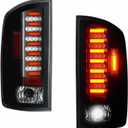 ILONPA For 2002-2006 Dodge Ram 1500 LED Tail Light Assembly, Replaces for Dodge Ram 2500 3500 2003-2006, Rear Brake Lamps Chrome Clear Lens, Only Fit Factory Incandescent Models