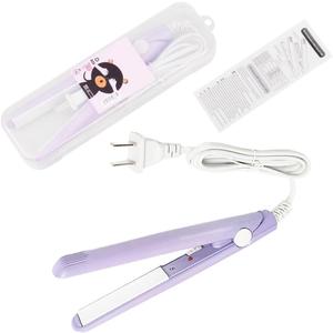 Mini Hair Straightener2 in 1 Straight and Curly 100-240V 20W Tourmaline Ceramic + PlasticMini Flat Iron Small Mini Straightener Flat Iron for Travel, Dormitory or Home (US Plug)