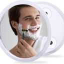 Fogless Shower Mirror for Shaving and Makeup with 3 Removable Powerful Suction Cups, Shatterproof Anti Fog Mirror for Shower and Bathroom, Glassless Safety Kids Mirror