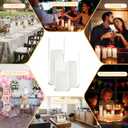 12-Pack White Pillar Candles (2''X3,4,6) & 12-Pack Glass Cylinder Vases(2.6''X5,6,8),Hurricane Candles,Wedding Centerpiece Decor Set-Mixed Heights for Table, Proposal, Event.
