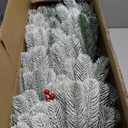 Extra Thick & Lush - 9 Ft by 12 Inch Prelit Christmas Garland with 50 Lights Timer, Real Touch Cedar Garland, 175 Tips Realistic Soft Battery Operated Red Berry Pinecones Xmas Garlands Indoor Outdoor