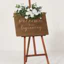 Ling's Moment Wedding Floral Swag Welcome Sign Artificial Flowers Backdrop Garland White Sage Green for Ceremony Reception Door Wall Easel Home Decorations Entryway Faux Outdoor Board Head Table Decor