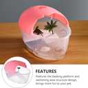 DOITOOL Small Turtle Tank with Basking Platform 9.84X6.69X6.10 Inches Portable Turtle Breeding Box for Aquatic Turtles and Small Reptiles Plastic Case for Water Habitat