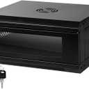 Server Rack Enclosure with Glass Door Black, Locks, & Removable Side Panels - Wall Mount IT Network Cabinet 19 Inch Rack 17.7 Inches Deep, 4U