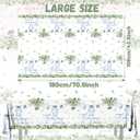 7 x 3 Pack Baby Shower Tablecloth Decoration,Watercolor Greenery A Sweet Baby Boy Is On The Way Baby Shower Decoration,Waterproof Greenery Baby Shower Tablecloth for Boy Gender Reveal Party Decoration
