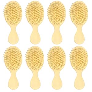 Bridesmaid Proposal Gifts 8pcs Mini Travel Brush bachelorette party accessories Cute hair Brush for Wedding Party Favors for Wedding Party Favors (Beige, 8pcs)