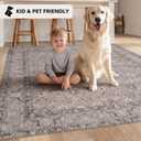 Kuden 3x5 Small Rug, Machine Washable, Non-Slip Backing, Vintage Style, Soft, Low Pile, Area Rugs for Entryway Kitchen Indoor Entrance