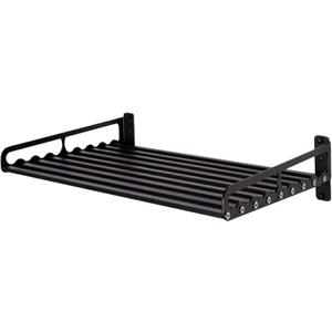 Microwave Oven Rack, 23.58"x15.52" Wall Shelf, Mounted Oven Bracket Holder, 80Ib Load Bearing, Household Commercial Microwave Rack for Dorm, Apartment, Kitchen, Bedroom, Black, 23.6" x 15.5"