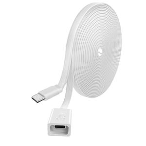 Long Flat Waterproof USB C Extension Cable, Type C Male to Female, Compatible with 2024 Ring Indoor Cam, Mag - Safe Charger, iPhone16/15 (10 FT)