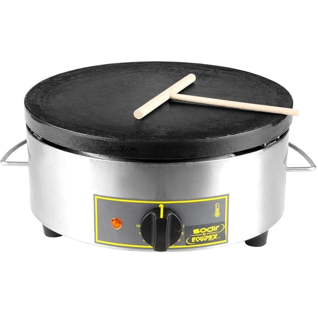 350FE Sodir 13.75-Inch Single Crepe Maker Machine with Cast Iron Plate, 120v