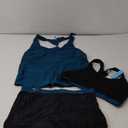 Yonique 3 Piece Athletic Tankini Swimsuits for Women with Shorts Swim Tank Tops with Sports Bra and Boyshorts Bathing Suits, Size XL