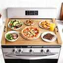 Wooden Stove top Cover,Suitable for Gas stoves with 4 and 5 Burners,Food Tray, Kitchen Stove Tray.Stylish Pine Panel Stove top Cover 22 * 29.46inch