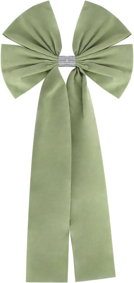 Meseey 36x18 Inches Extra-Large Christmas Tree Topper Bow Moss Green Velvet Ribbon Gift Bows for Christmas Home Decor, Outdoor Indoor Car Decoration