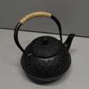 Sotya Cast Iron Teapot, 40oz/1200ml Japanese Tetsubin Tea Pot with Infuser for Loose Leaf and Tea Bags, Tea Kettle Coated with Enameled Interior for Stove Top, Black