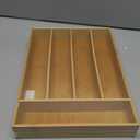 Silverware Organizer Kitchen Drawer Organizer Utensil Organizer Bamboo Silverware Holder Cutlery Organizer in Drawer Flatware Organizer Tray(5 slots, Natural