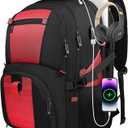 Travel Backpack for Men, 17.3 Inch Large Laptop Backpacks for Women, Large Capacity Laptop Computer College Backpack TSA Airline Approved Business Bag, Red
