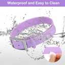 Wisedog Waterproof Dog Collar with Airtag Holder, Adjustable Soft Rubber Coated Webbing, Odor-Proof and Easy to Clean for Small Medium Large Dogs(S|8.5"-12.5" 4/5 in, Lilac)