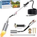 Propane Torch Weed Burner, Weed Torch for Outside with 11.5FT Hose, 1,800,000 BTU Weed Burner Torch with Propane Adapter Self Igniter, Flame Thrower for Weeding, Roof Asphalt, Snow Melting (Black)