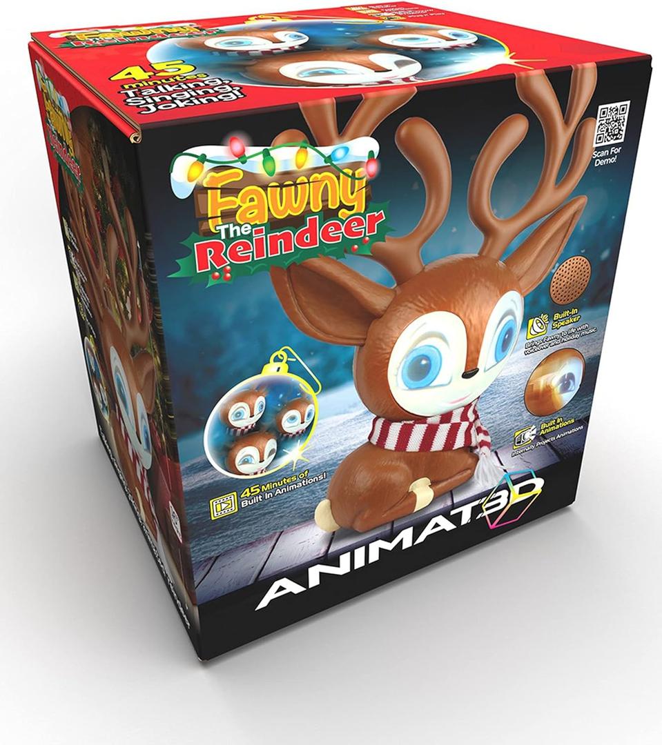 Fawny Talking Animated Reindeer with Built in Projector & Speaker Plug'n Play