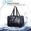 Homoyoyo Waterproof PU Shoulder Bag for Men and Women Large Capacity Commuter Handbag Stylish Computer Bag for Students and Daily Use