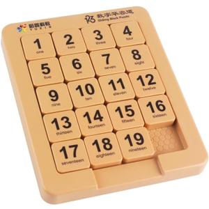 Cuberspeed Slide Number Puzzle 20 magnetized Klotski Puzzle Brain Teasers Toys Jigsaw Intelligence 4X5 Klotski Blocks Toys (Brown Color)