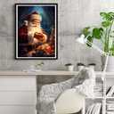 Reofrey DIY Diamond Art Painting Kits for Adults Santa Claus, Diamond Art Christmas Full Drill Round Rhinestone, Cross Stitch Embroidery Canvas for Crafts Home Decor 30x40cm (12 x 16 inches)