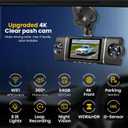4 Channel Dash Cam 360° View Front Rear Inside & Left Right,4K+1080P*3 FHD Car Camera,5G WiFi & APP Control,8 IR Lamps Night Vision, G-Sensor, 24H Parking Mode, with a Free 64GB SD Card