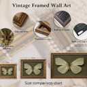 Vintage Gold Framed Butterfly Canvas Wall Art Sage Green Moth Painting Picture Wall Decor Retro Insect Poster Print Artwork for Living Room Bedroom Farmhouse Office Home Decoration, 24"L x 16"W