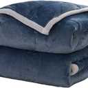 Thickened Bed Blanket Quilt in Winter, Three-Layer Flannel Quilted Blanket, Filled with Down Cotton, Light and Comfortable, The Best Gift in Winter,Blue,200x230cm