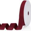 Velvet Ribbon Wine Red 1 inch, Continuous 20 Yards Double Faced Velvet Ribbon Great for Christmas Tree Ornaments,Gift Wrapping,Bow Making,Wreath Decoration,Wedding,Party,Handmade Crafts
