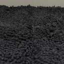 Smiry Luxury Chenille Toilet Rugs U-Shaped 20x20, Soft Absorbent Non-Slip Contour Bathroom Rugs for Toilet, Machine Washable Contoured Bath Mats, Black